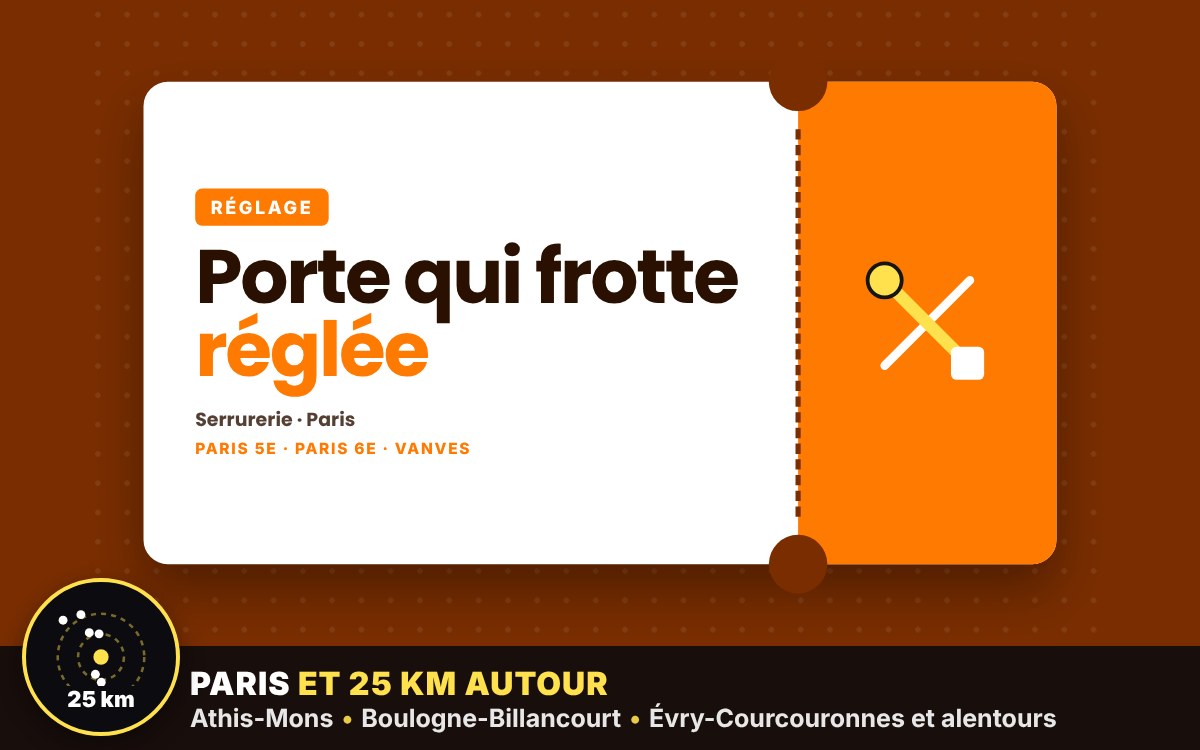Je vais régler votre porte qui frotte ou ferme mal, gâche comprise à Melun