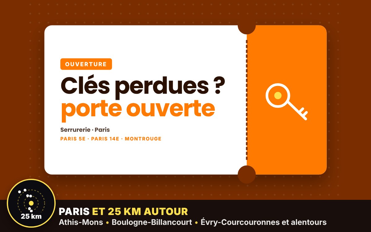 Je vais ouvrir votre porte fermée à clé après une perte de clés à Paris