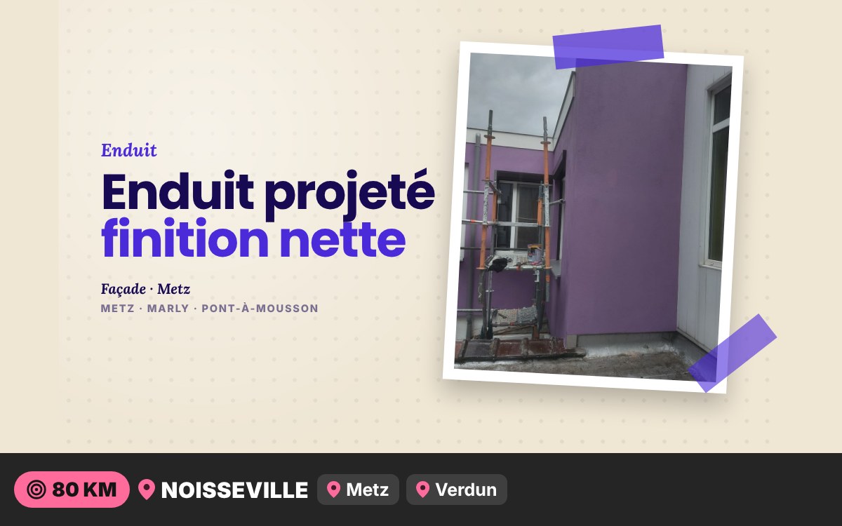Notre équipe va projeter un enduit de façade sur vos murs extérieurs à Nancy